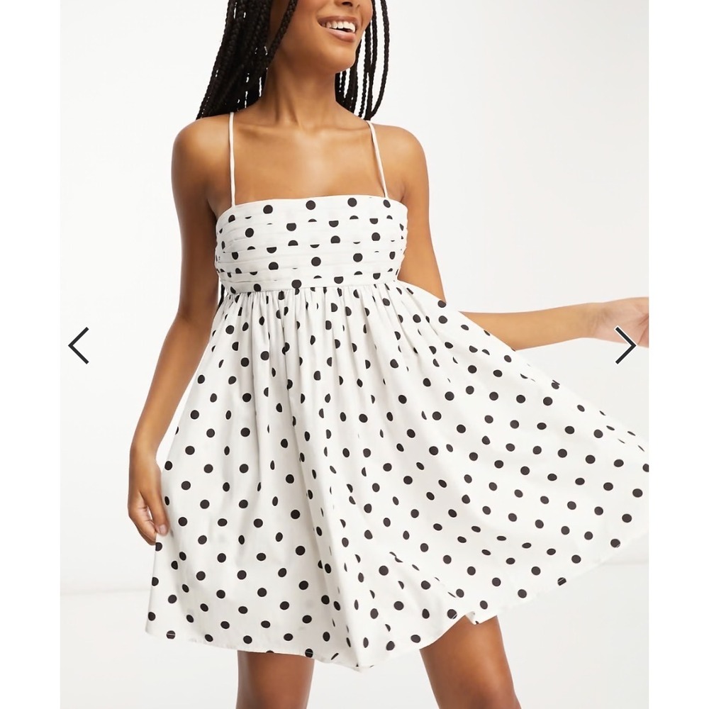 White Polka Dot Spaghetti Strap Sundress